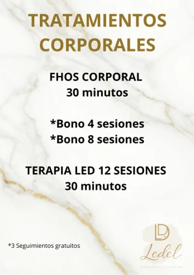 Servicio de FHOS Corporal & Terapia LED en LEDEL Dermoestética